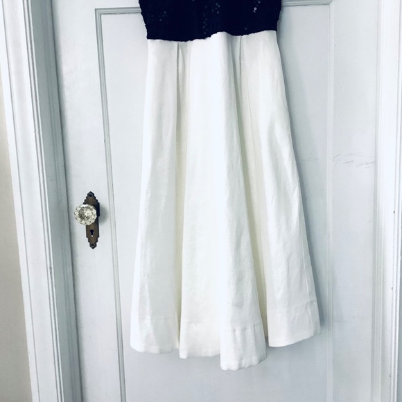 Black & White 3D Sequin Applique Taffeta Fit & Flare Dress Size S Halter Party - Picture 6 of 13